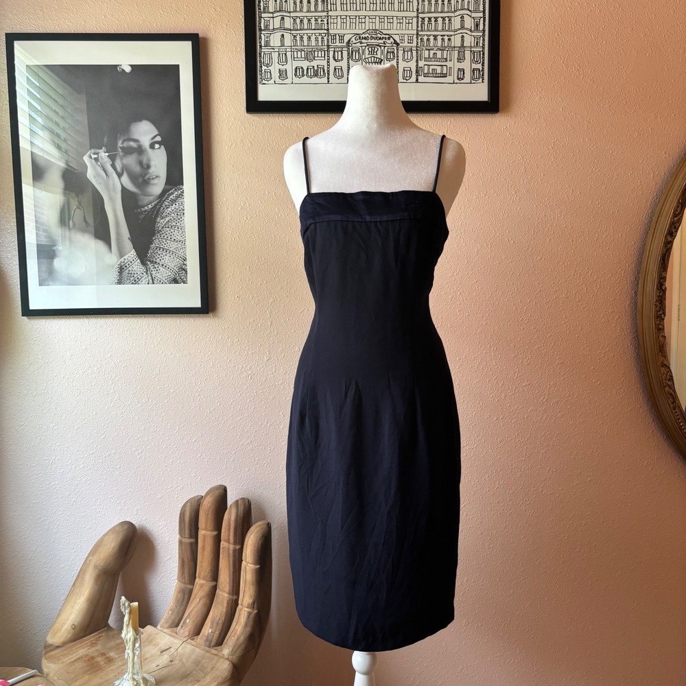 Vintage 90s Midnight Blue Mini Formal Cocktail Dress